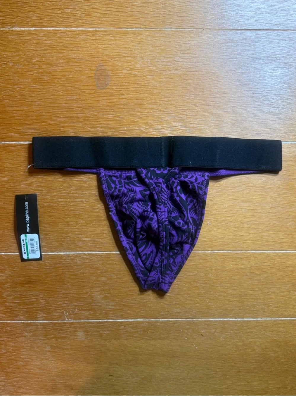 Men’s Papi Purple Floral Print Men's G String Underwear L 36-38